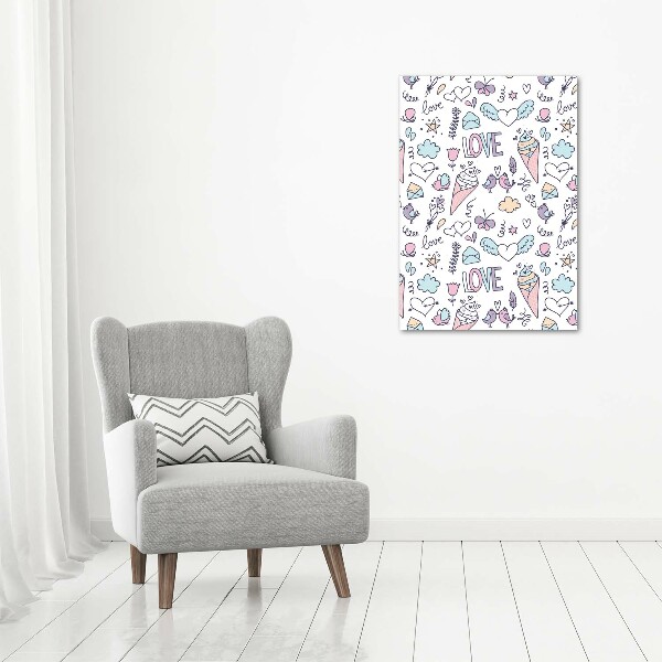 Wall art canvas large Romantic pattern