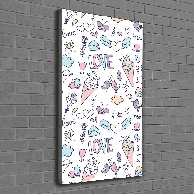 Wall art canvas large Romantic pattern