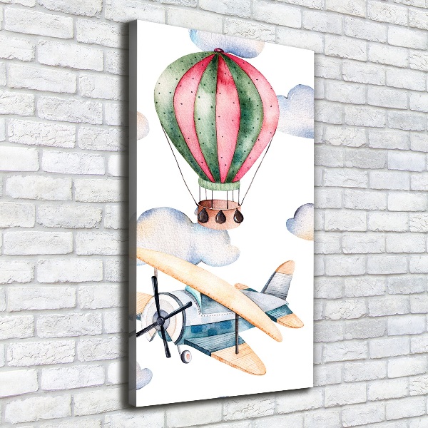 Wall art canvas large Balloons and planes