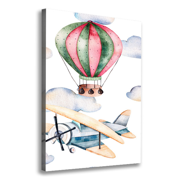 Wall art canvas large Balloons and planes