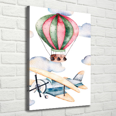 Wall art canvas large Balloons and planes