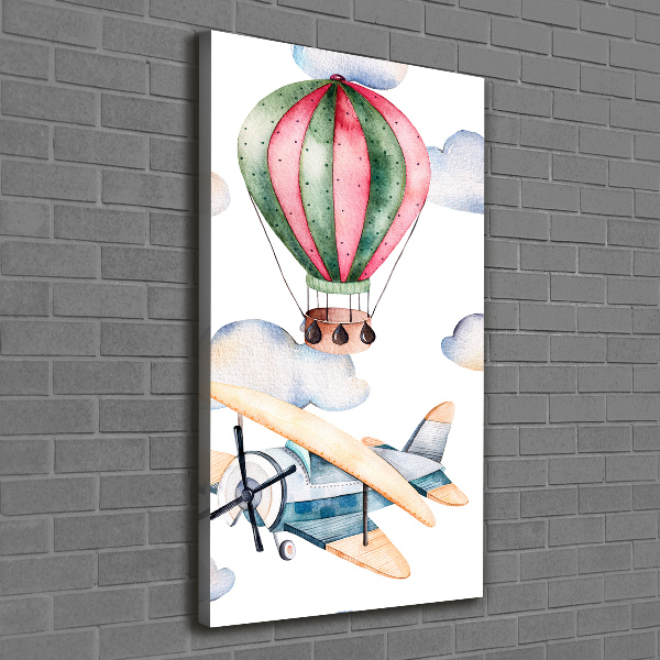 Wall art canvas large Balloons and planes