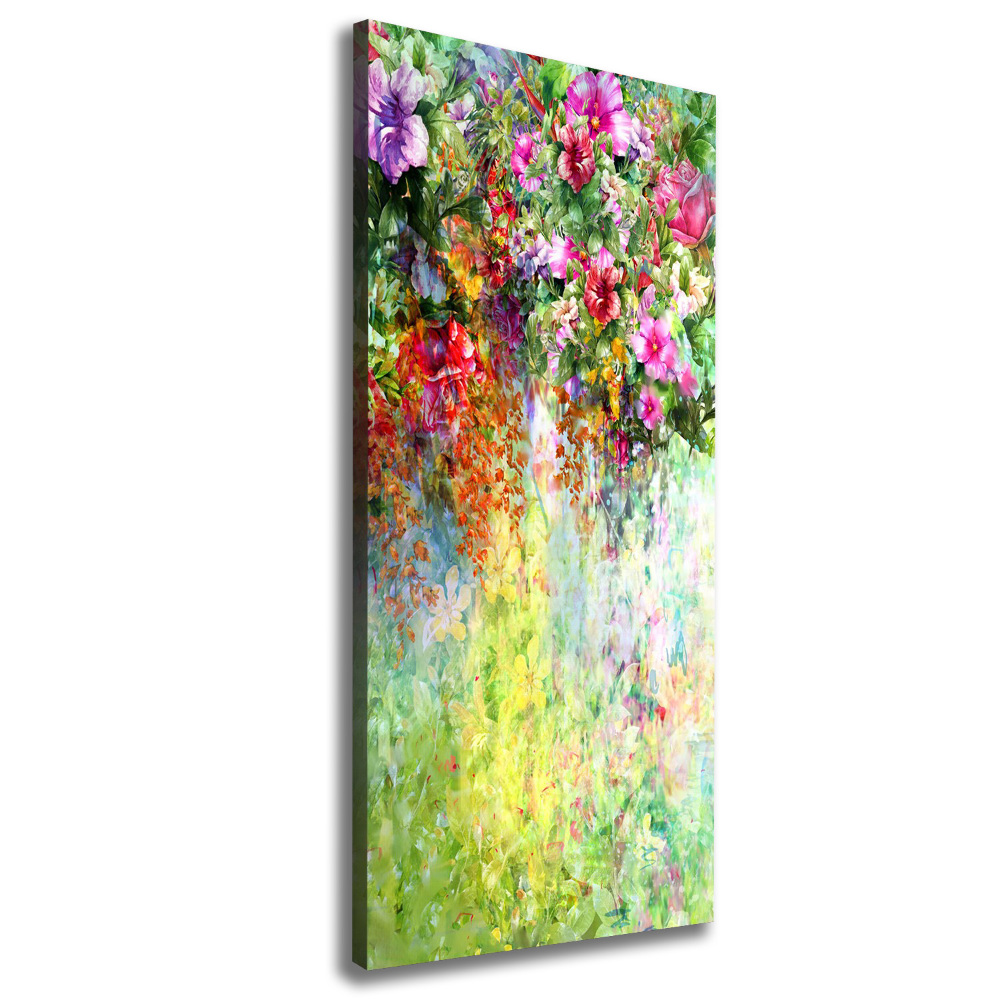 Large canvas wall art Colorful flowers