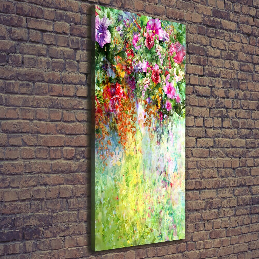 Large canvas wall art Colorful flowers