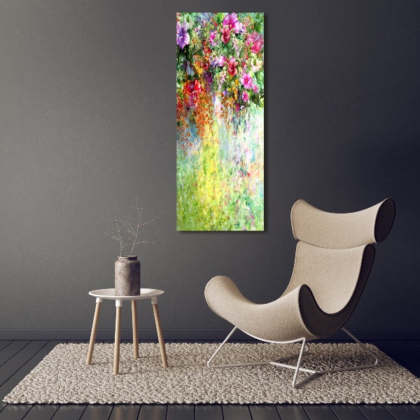 Large canvas wall art Colorful flowers