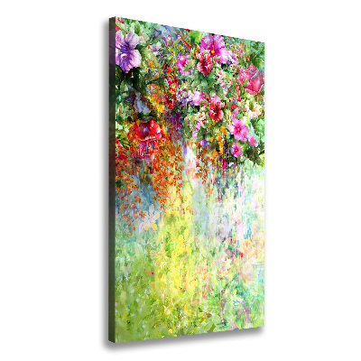 Large canvas wall art Colorful flowers