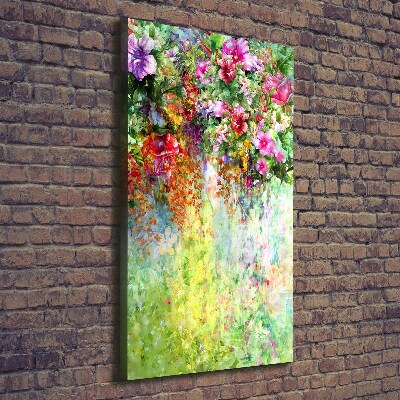 Large canvas wall art Colorful flowers