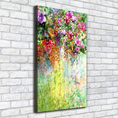 Large canvas wall art Colorful flowers