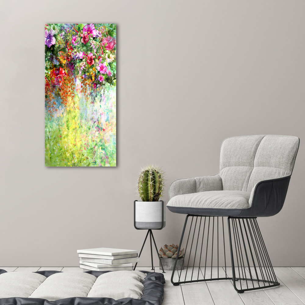 Large canvas wall art Colorful flowers