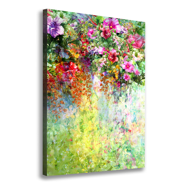 Large canvas wall art Colorful flowers