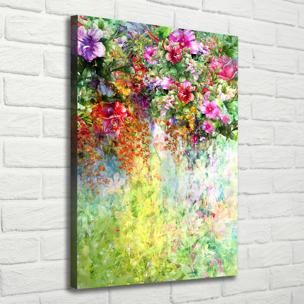 Large canvas wall art Colorful flowers