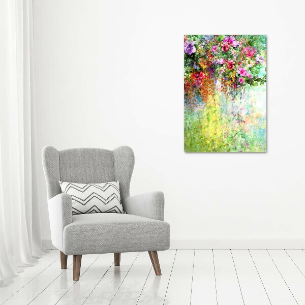 Large canvas wall art Colorful flowers