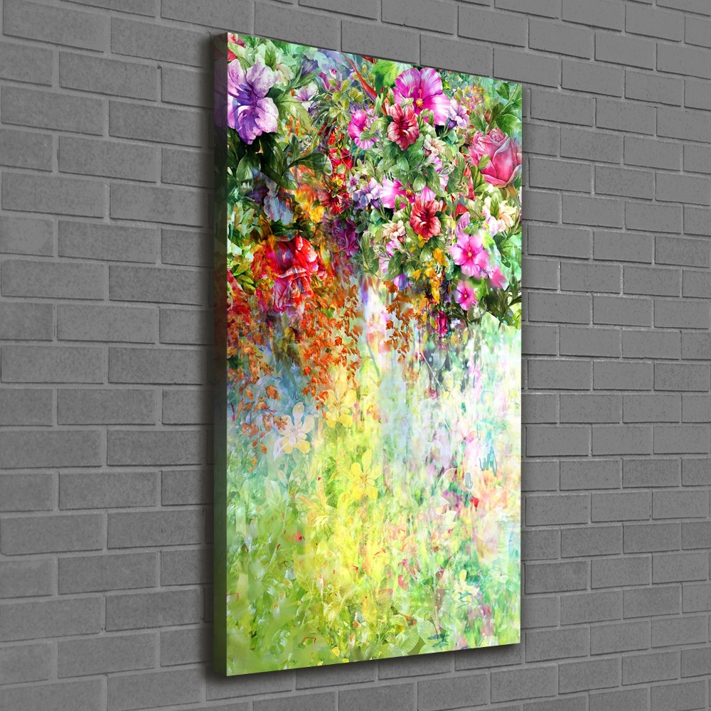 Large canvas wall art Colorful flowers