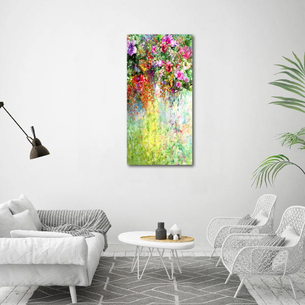 Large canvas wall art Colorful flowers