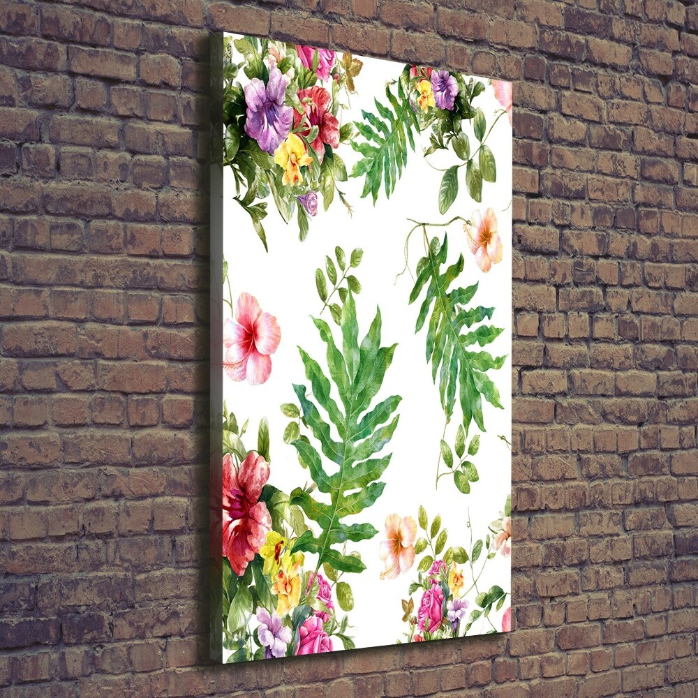 Canvas wall art Tropical flowers