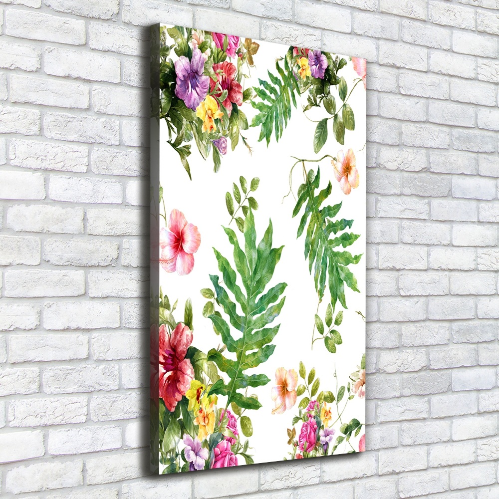 Canvas wall art Tropical flowers