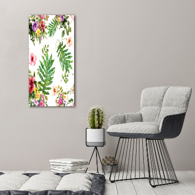 Canvas wall art Tropical flowers