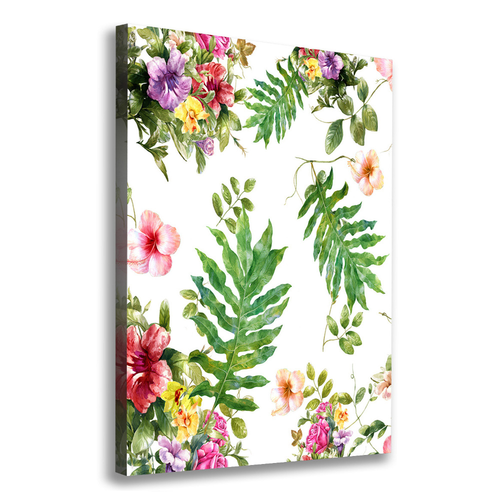 Canvas wall art Tropical flowers