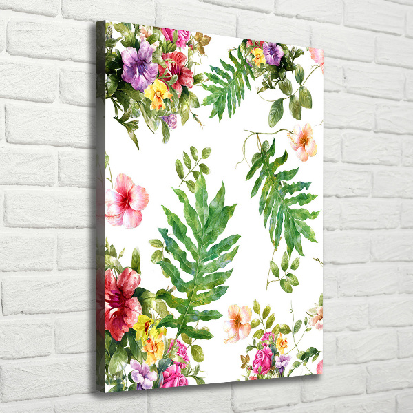 Canvas wall art Tropical flowers