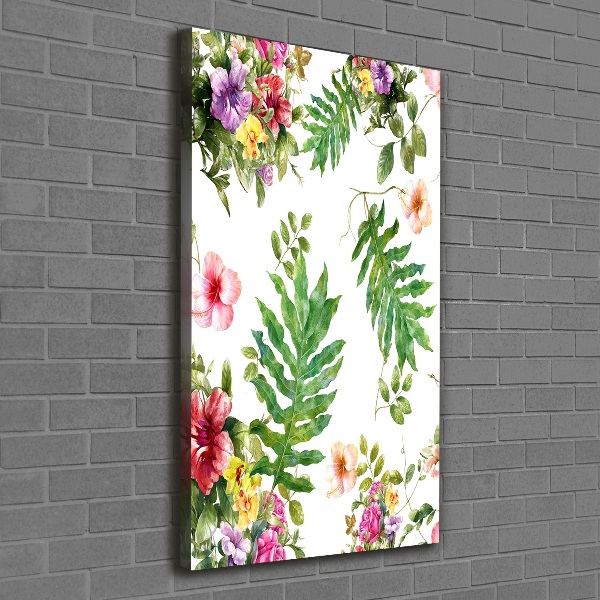 Canvas wall art Tropical flowers