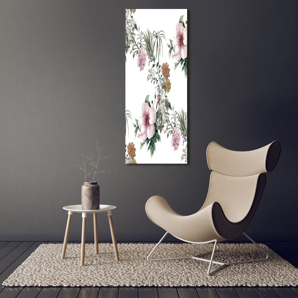 Canvas wall art Tropical flowers