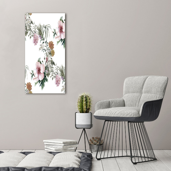 Canvas wall art Tropical flowers