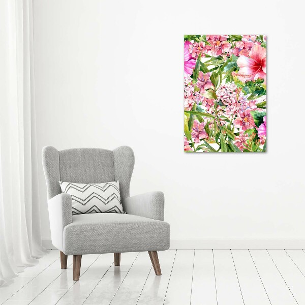 Large canvas wall art Tropical flowers