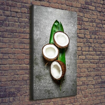 Canvas wall art Coconut on the leaf