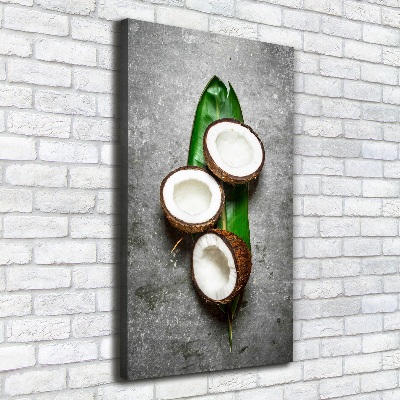 Canvas wall art Coconut on the leaf