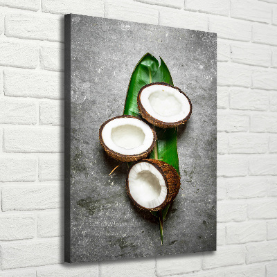 Canvas wall art Coconut on the leaf