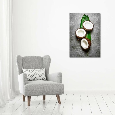 Canvas wall art Coconut on the leaf