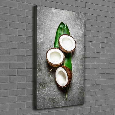 Canvas wall art Coconut on the leaf