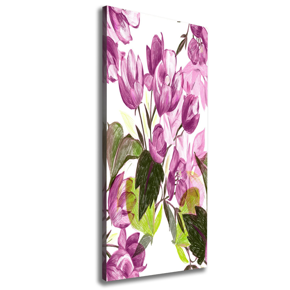 Large canvas wall art Purple flowers