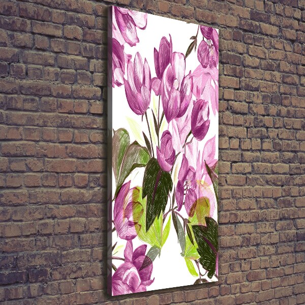 Large canvas wall art Purple flowers