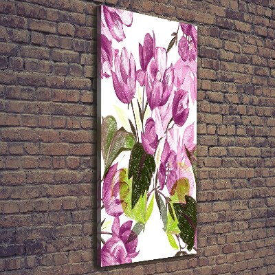 Large canvas wall art Purple flowers