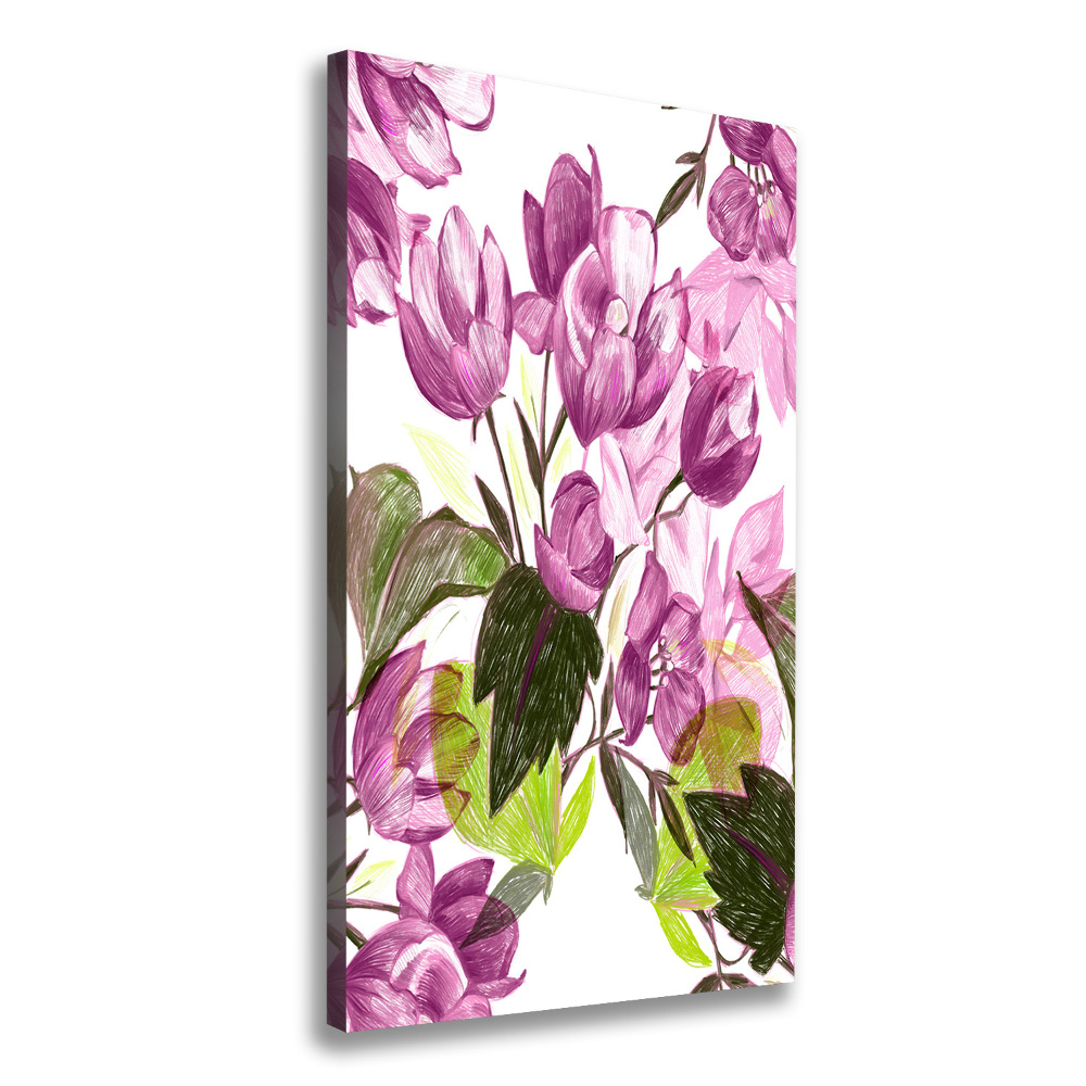 Large canvas wall art Purple flowers