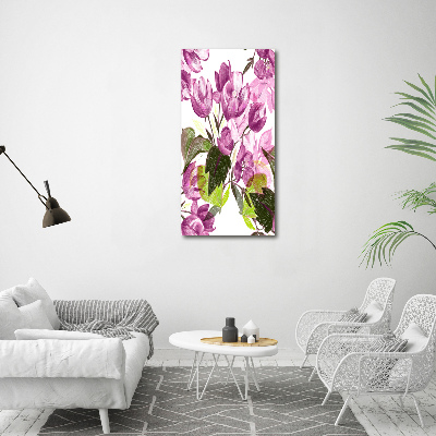 Large canvas wall art Purple flowers