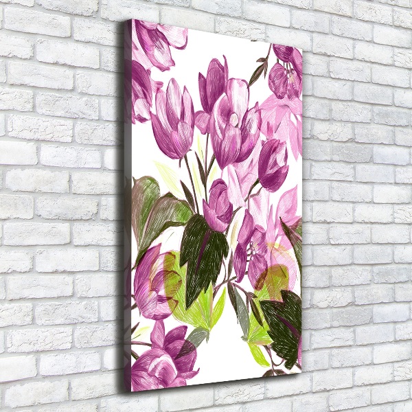 Large canvas wall art Purple flowers