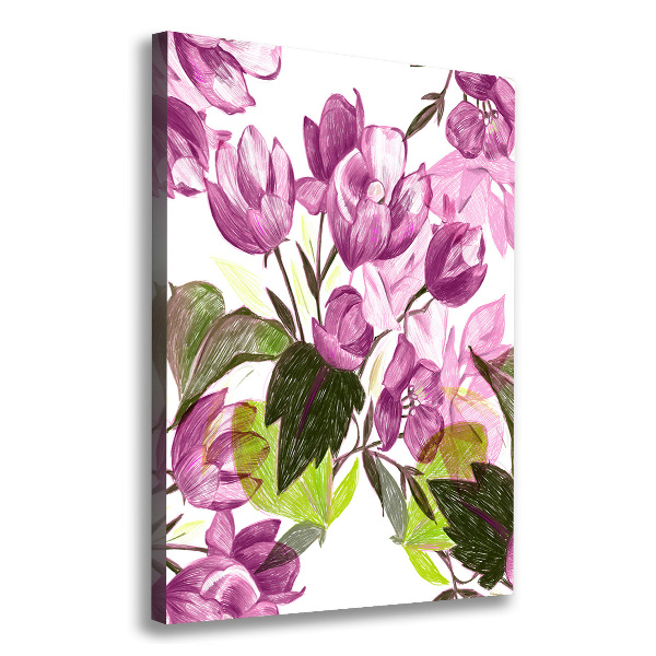 Large canvas wall art Purple flowers