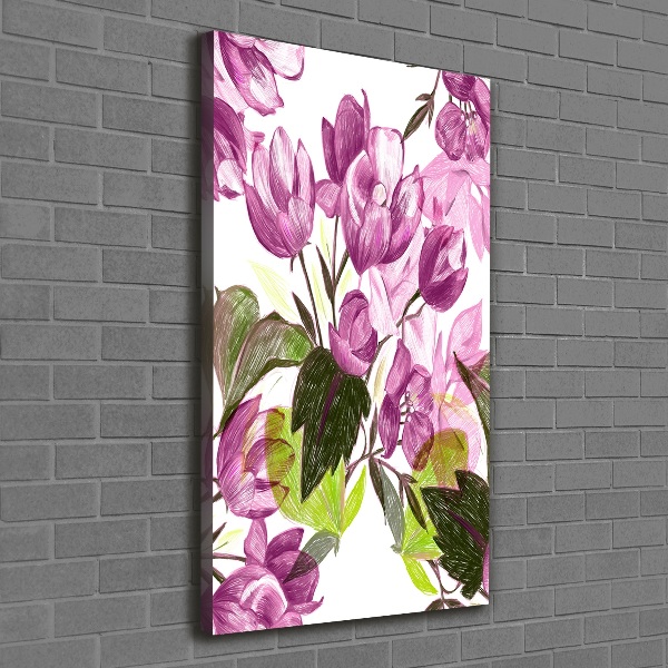 Large canvas wall art Purple flowers