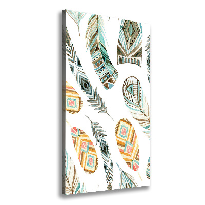 Canvas wall art Ethnic feathers