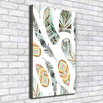 Canvas wall art Ethnic feathers