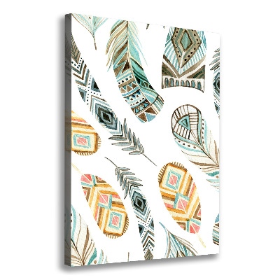 Canvas wall art Ethnic feathers