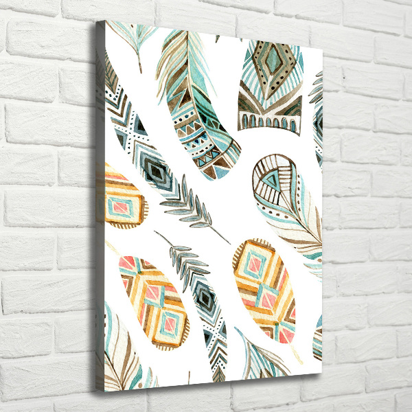 Canvas wall art Ethnic feathers