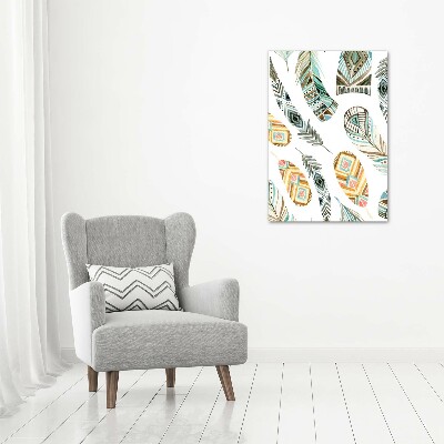 Canvas wall art Ethnic feathers