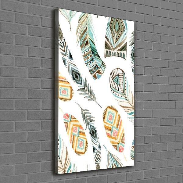 Canvas wall art Ethnic feathers