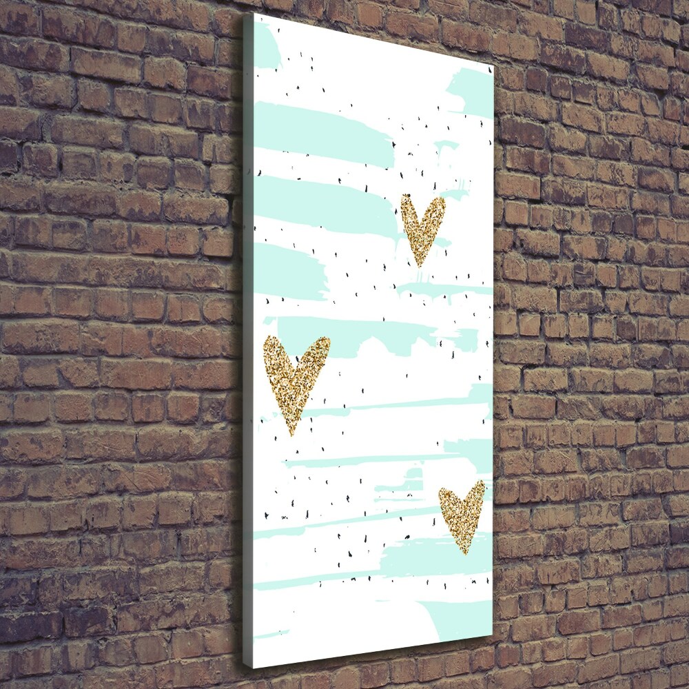 Large canvas wall art Hearts and spots