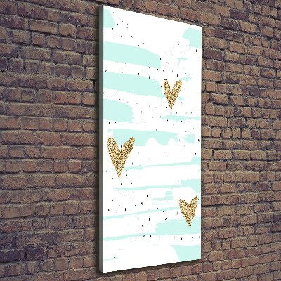 Large canvas wall art Hearts and spots