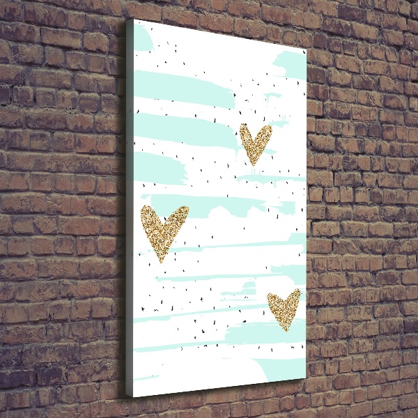 Large canvas wall art Hearts and spots