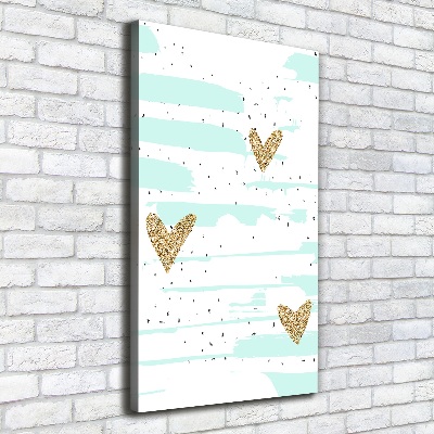 Large canvas wall art Hearts and spots